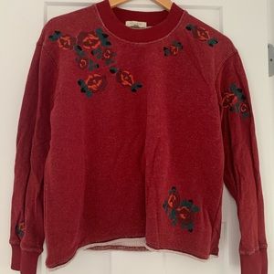 Madewell Embroidered Cutoff Sweatshirt